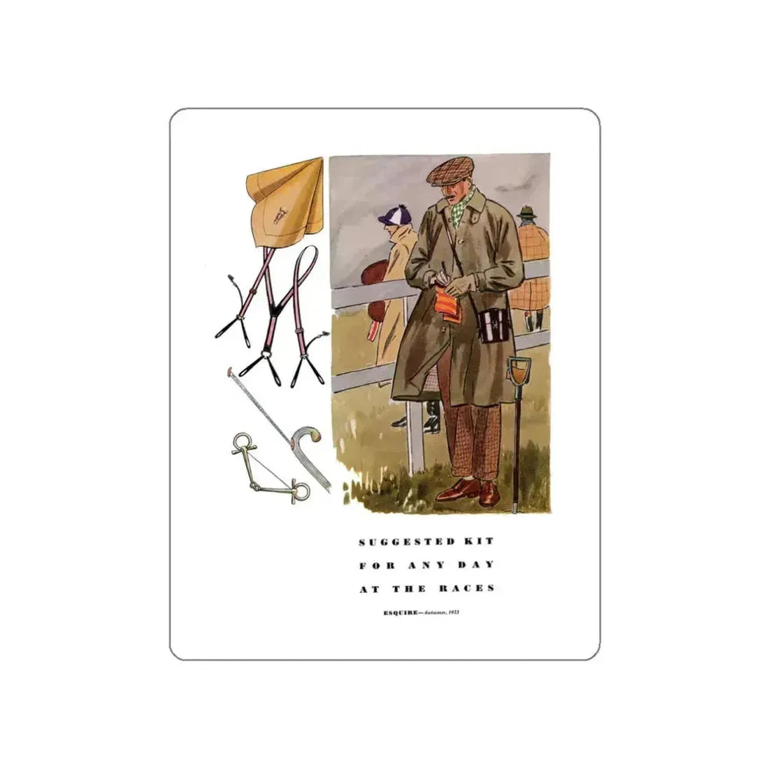 Esquire Fashion Illustration, Autumn 1933 (11) (Magazine Illustration) STICKER Vinyl Die-Cut Decal White Die-Cut 3 Inch - The Sticker Space