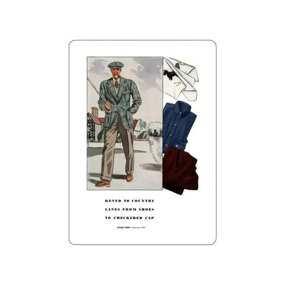 Esquire Fashion Illustration, Autumn 1933 (12) (Magazine Illustration) STICKER Vinyl Die-Cut Decal White Die-Cut 2 Inch - The Sticker Space