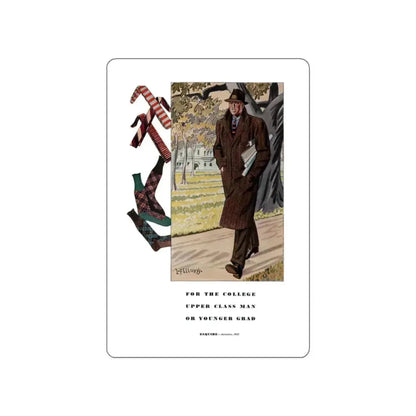 Esquire Fashion Illustration, Autumn 1933 (2) (Magazine Illustration) STICKER Vinyl Die-Cut Decal White Die-Cut 2 Inch - The Sticker Space