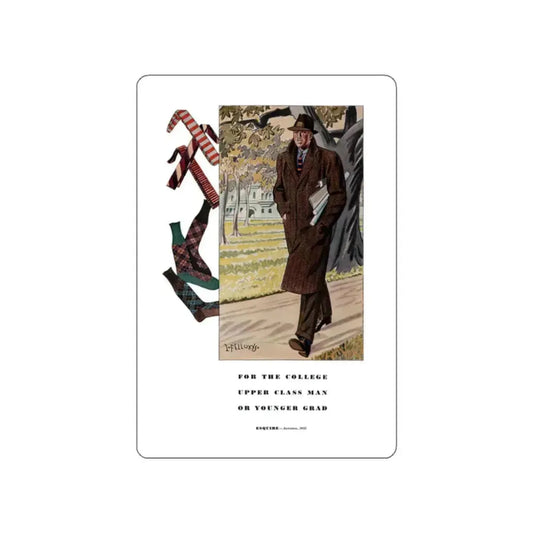 Esquire Fashion Illustration, Autumn 1933 (2) (Magazine Illustration) STICKER Vinyl Die-Cut Decal White Die-Cut 2 Inch - The Sticker Space