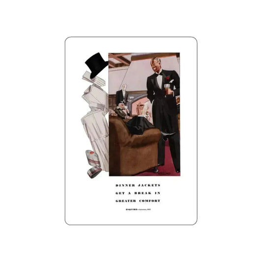 Esquire Fashion Illustration, Autumn 1933 (3) (Magazine Illustration) STICKER Vinyl Die-Cut Decal White Die-Cut 2 Inch - The Sticker Space