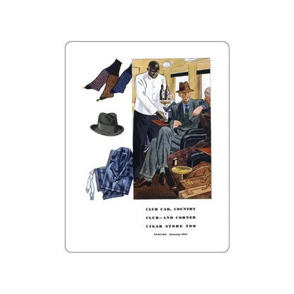 Esquire Fashion Illustration, January 1934 (2) (Magazine Illustration) STICKER Vinyl Die-Cut Decal White Die-Cut 3 Inch - The Sticker Space