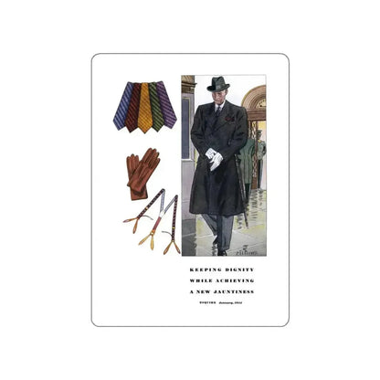 Esquire Fashion Illustration, January 1934 (6) (Magazine Illustration) STICKER Vinyl Die-Cut Decal - The Sticker Space