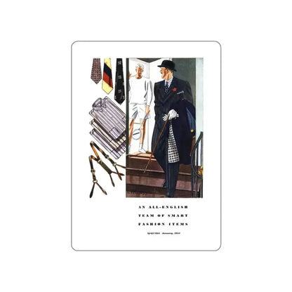Esquire Fashion Illustration, January 1934 (8) (Magazine Illustration) STICKER Vinyl Die-Cut Decal - The Sticker Space