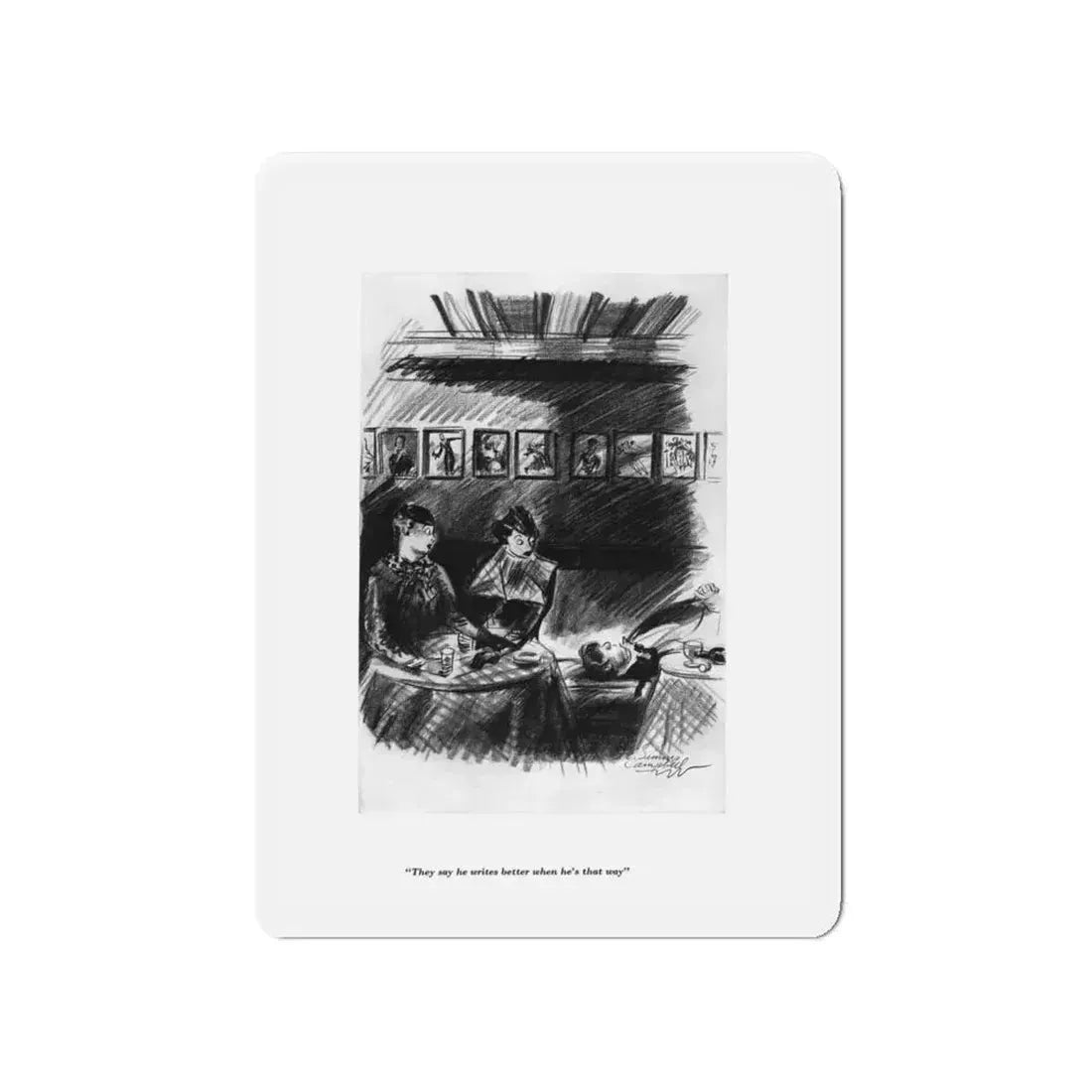 Esquire Illustration, January 1934 (p. 44) (Magazine Illustration) Refrigerator Magnet 4 Inch Die-Cut - The Sticker Space