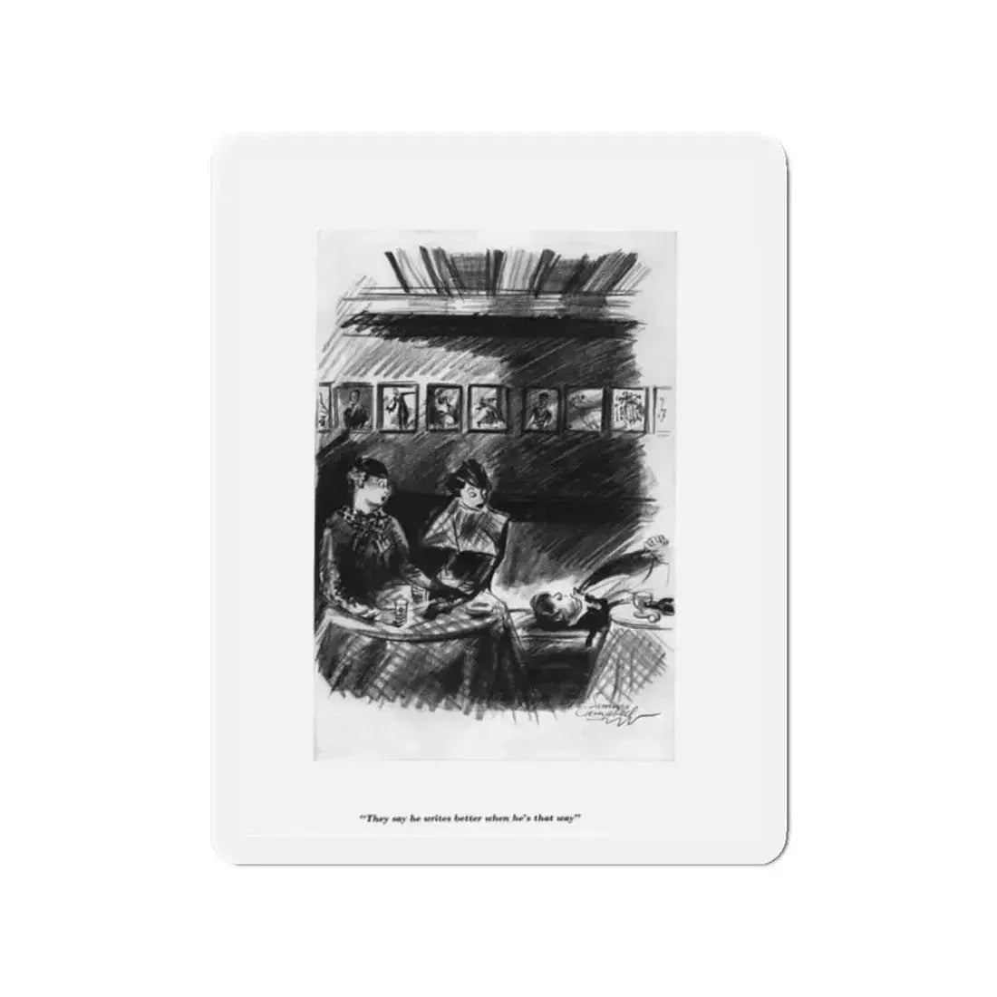 Esquire Illustration, January 1934 (p. 44) (Magazine Illustration) Refrigerator Magnet - The Sticker Space