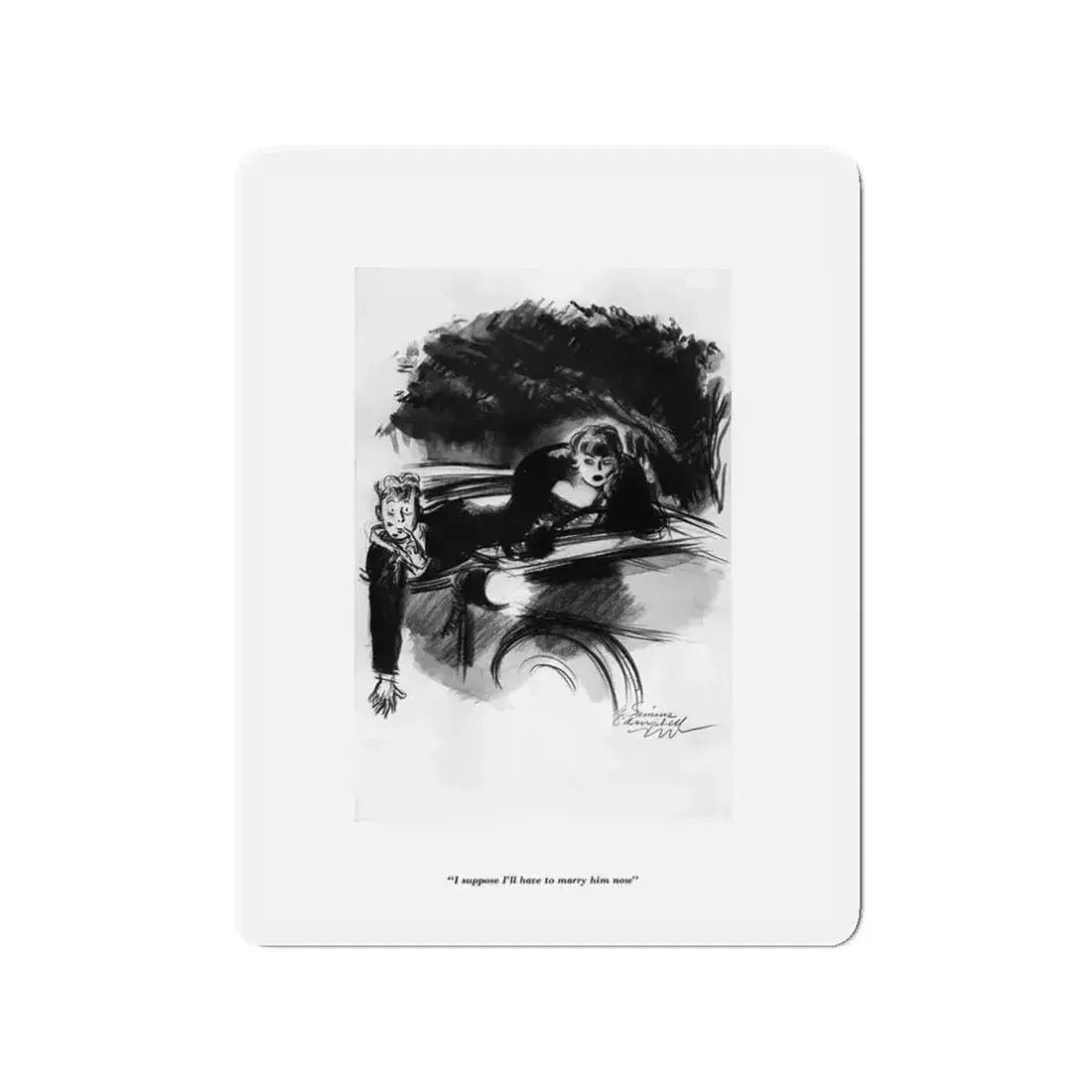 Esquire Illustration, January 1934 (p. 48) (Magazine Illustration) Refrigerator Magnet - The Sticker Space