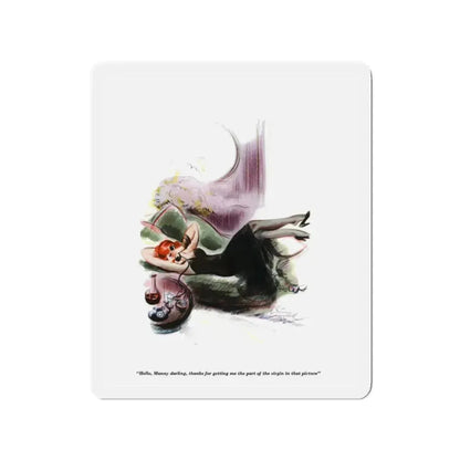 Esquire Illustration, January 1934 (p. 52) (Magazine Illustration) Refrigerator Magnet 2 Inch Die-Cut - The Sticker Space