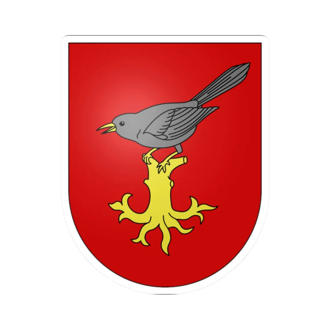 Essertes-coat of arms (Switzerland) (Coat of Arms) STICKER Vinyl Kiss-Cut Decal 2 Inch White - The Sticker Space