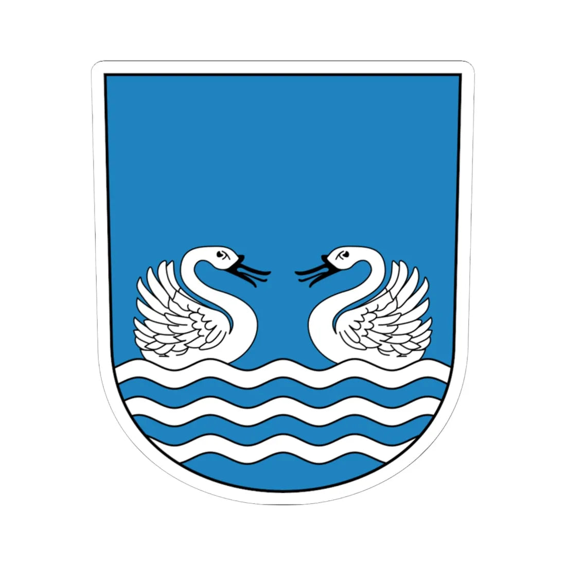 Esslingen coat of arms (Switzerland) (Coat of Arms) STICKER Vinyl Kiss-Cut Decal 6 Inch White - The Sticker Space