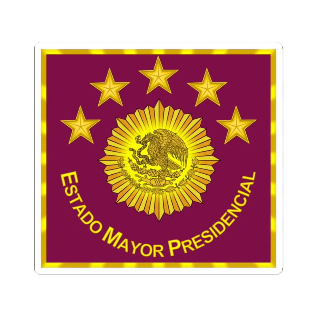 Estado Mayor Presidencial Mexico (Mexico) (Coat of Arms) STICKER Vinyl Kiss-Cut Decal 2 Inch White - The Sticker Space