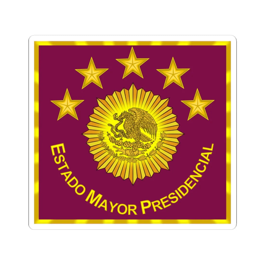 Estado Mayor Presidencial Mexico (Mexico) (Coat of Arms) STICKER Vinyl Kiss-Cut Decal 3 Inch White - The Sticker Space