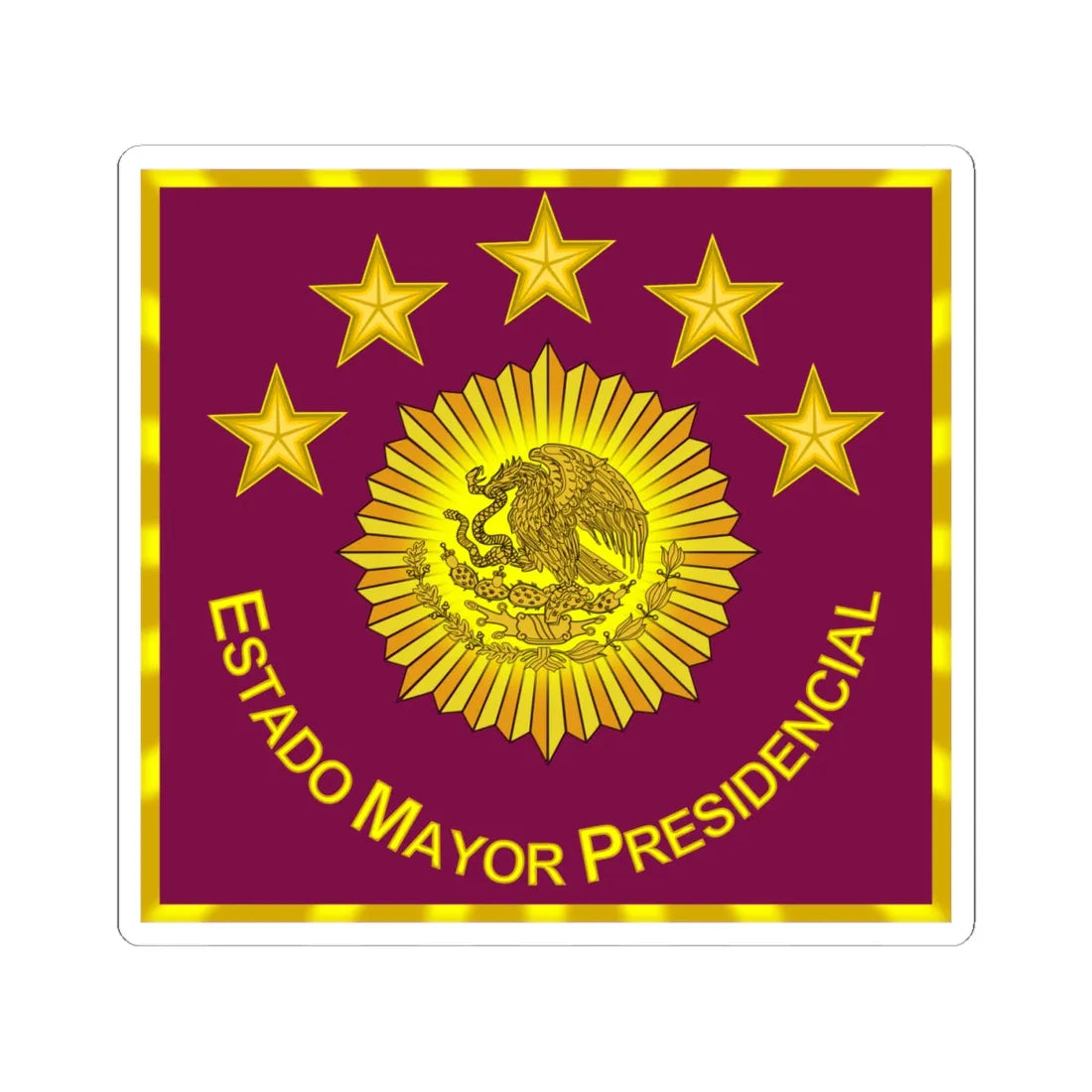 Estado Mayor Presidencial Mexico (Mexico) (Coat of Arms) STICKER Vinyl Kiss-Cut Decal 4 Inch White - The Sticker Space