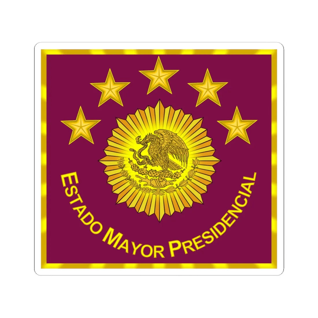 Estado Mayor Presidencial Mexico (Mexico) (Coat of Arms) STICKER Vinyl Kiss-Cut Decal 6 Inch White - The Sticker Space