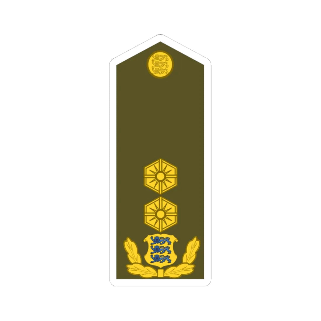 Estonia Army OF 7 (Estonia) (Military Rank) STICKER Vinyl Kiss-Cut Decal 3 Inch White - The Sticker Space