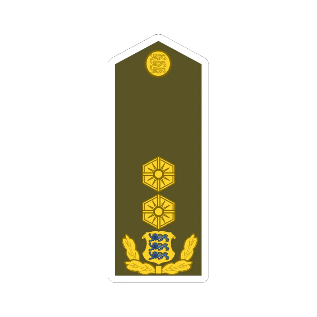 Estonia Army OF 7 (Estonia) (Military Rank) STICKER Vinyl Kiss-Cut Decal 4 Inch White - The Sticker Space