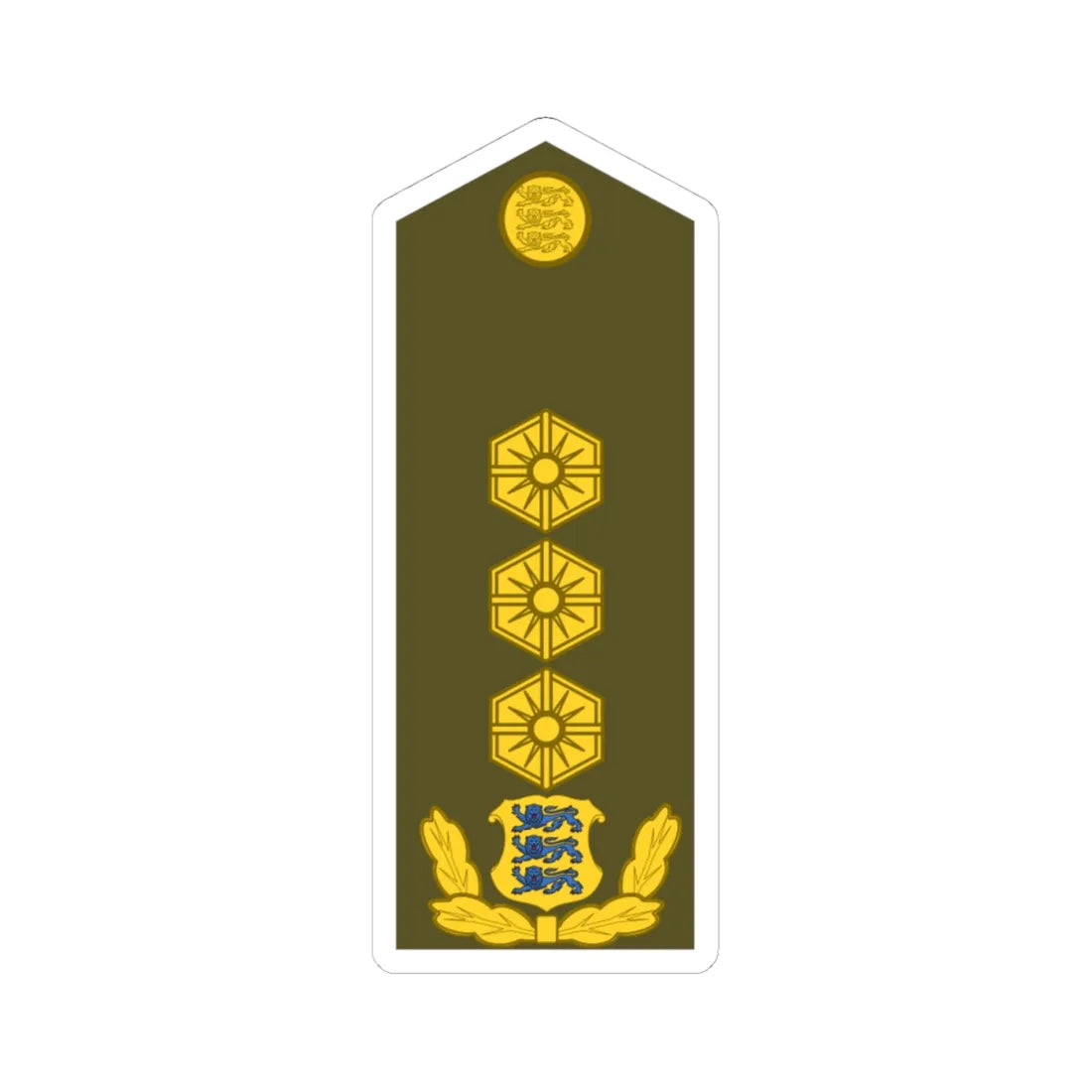 Estonia Army OF 8 (Estonia) (Military Rank) STICKER Vinyl Kiss-Cut Decal 4 Inch White - The Sticker Space