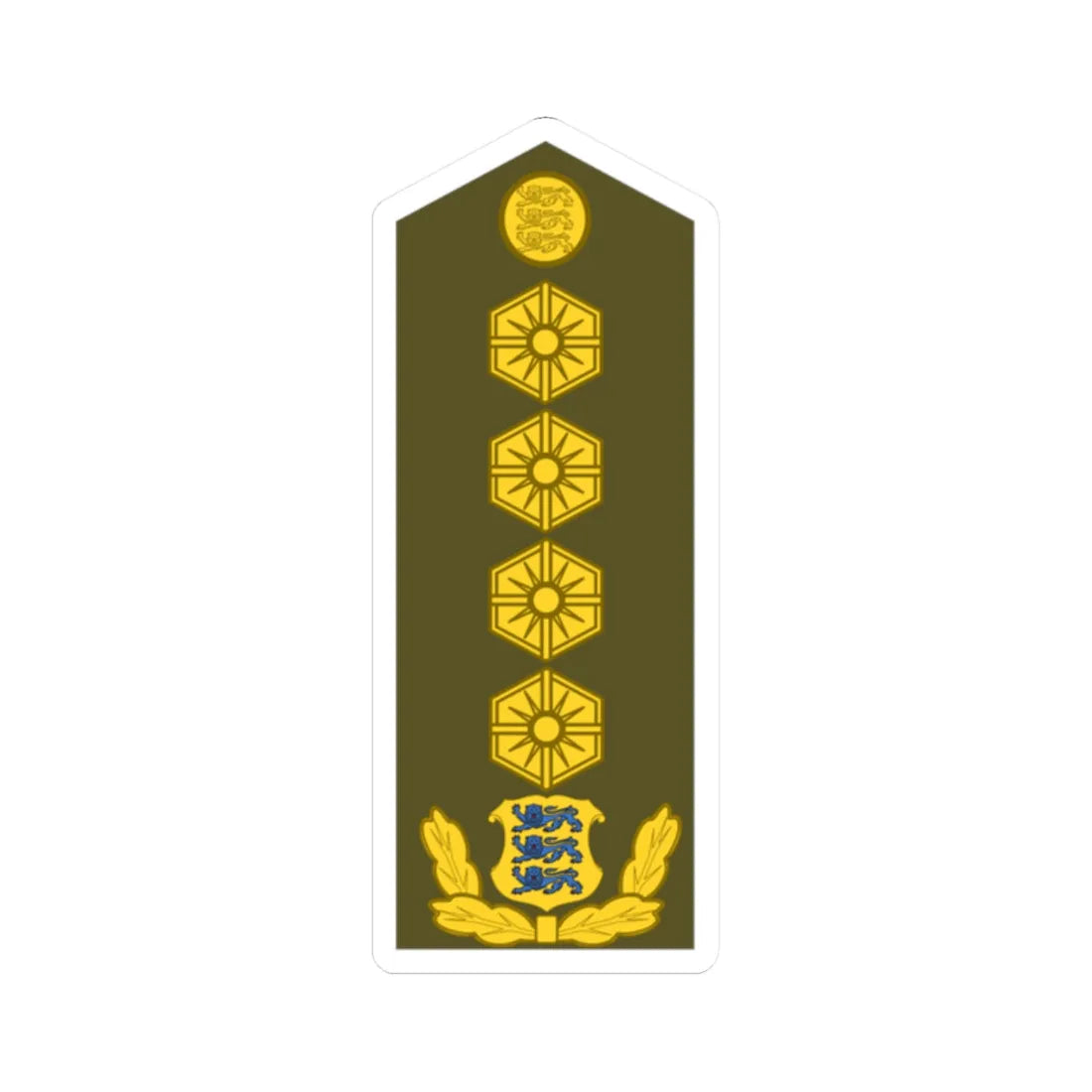 Estonia Army OF 9 (Estonia) (Military Rank) STICKER Vinyl Kiss-Cut Decal 2 Inch White - The Sticker Space