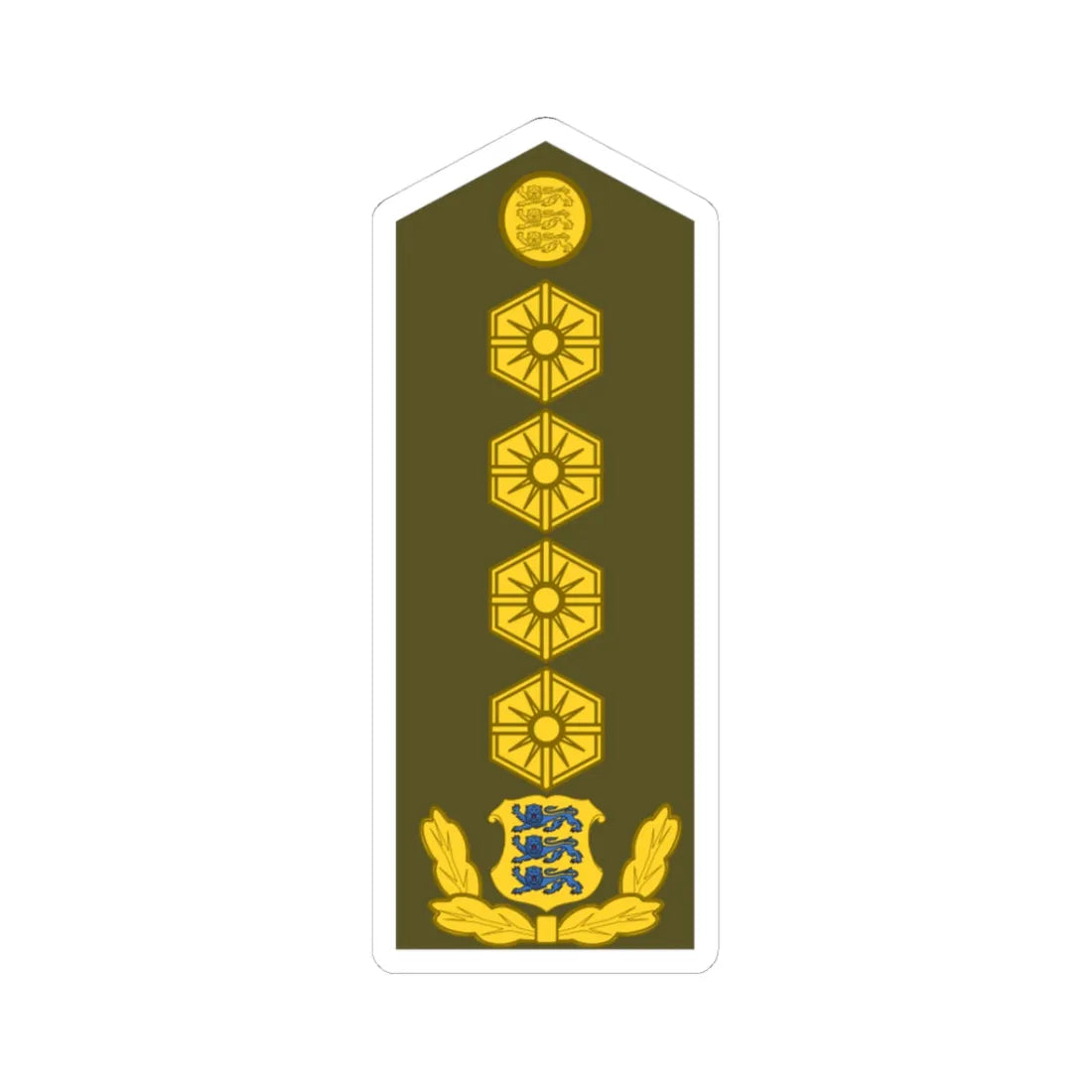 Estonia Army OF 9 (Estonia) (Military Rank) STICKER Vinyl Kiss-Cut Decal 3 Inch White - The Sticker Space