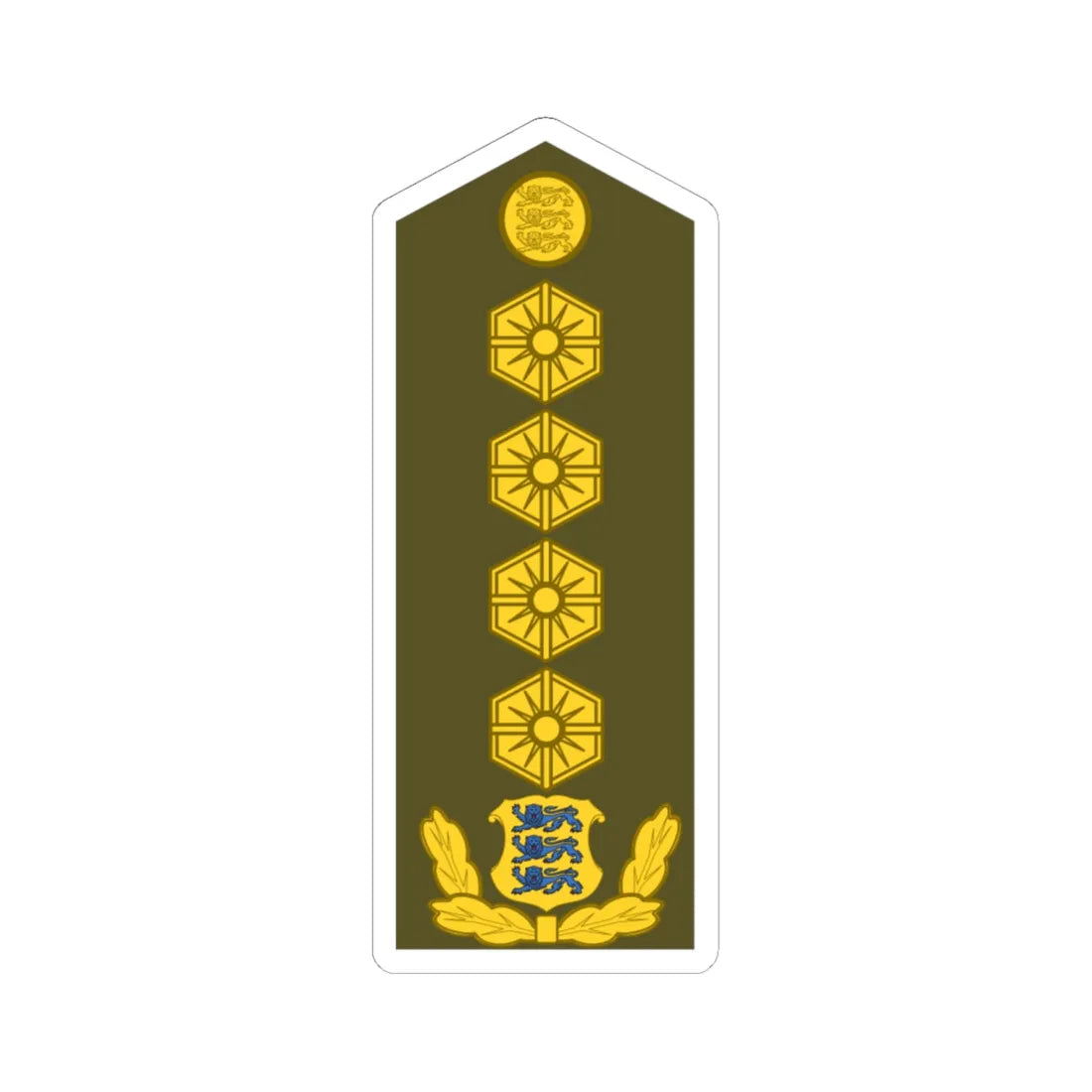 Estonia Army OF 9 (Estonia) (Military Rank) STICKER Vinyl Kiss-Cut Decal 6 Inch White - The Sticker Space