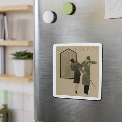 Et Freres (Magazine Illustration) Refrigerator Magnet-The Sticker Space