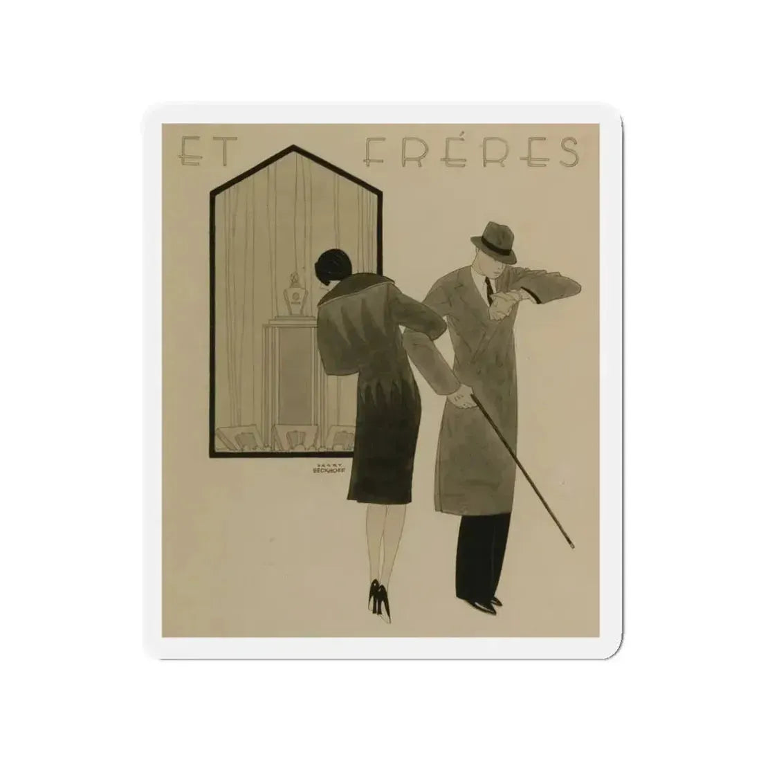 Et Freres (Magazine Illustration) Refrigerator Magnet 3 Inch Die-Cut - The Sticker Space