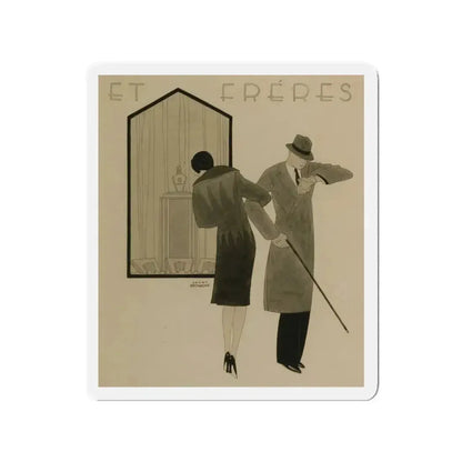 Et Freres (Magazine Illustration) Refrigerator Magnet 3 Inch Die-Cut - The Sticker Space