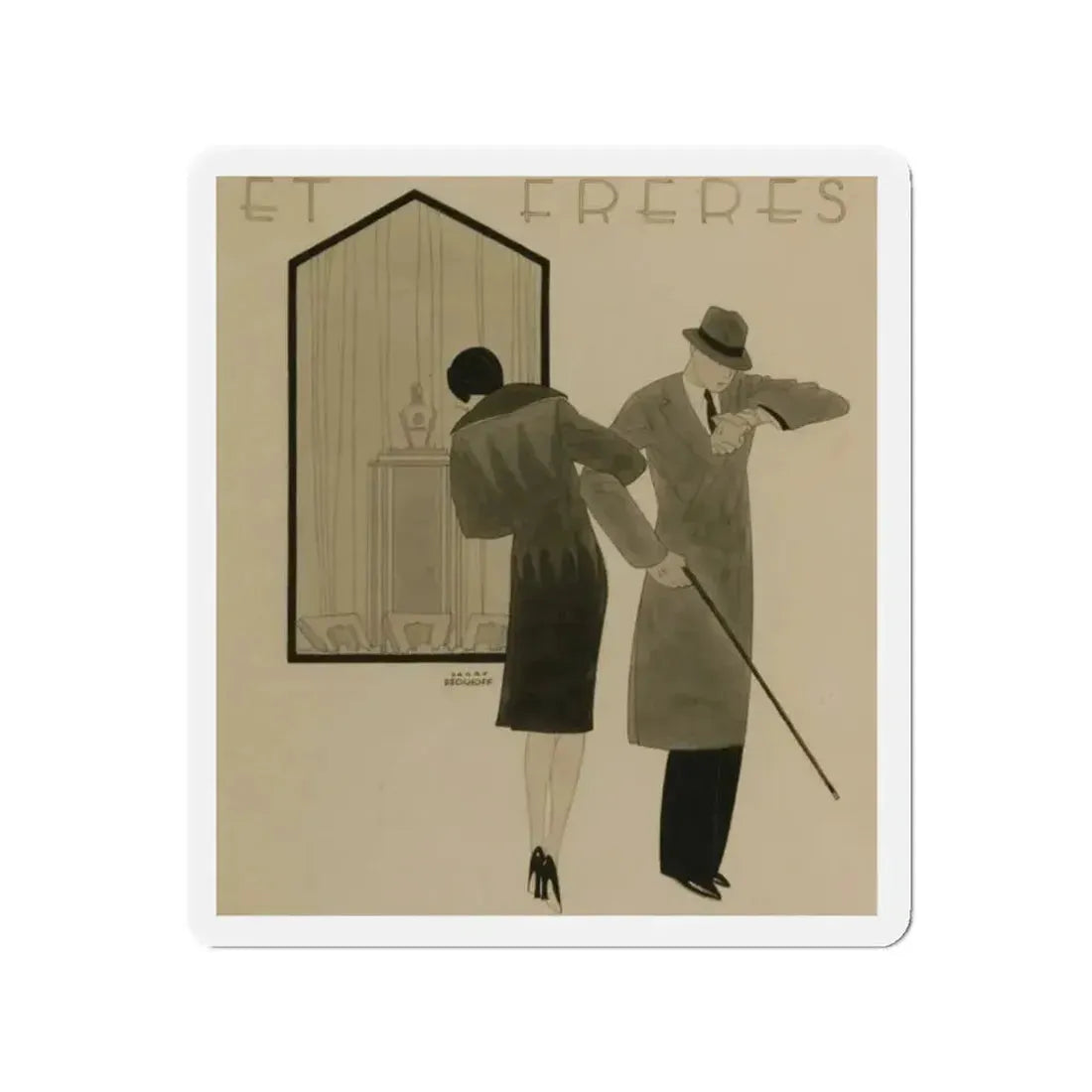 Et Freres (Magazine Illustration) Refrigerator Magnet - The Sticker Space