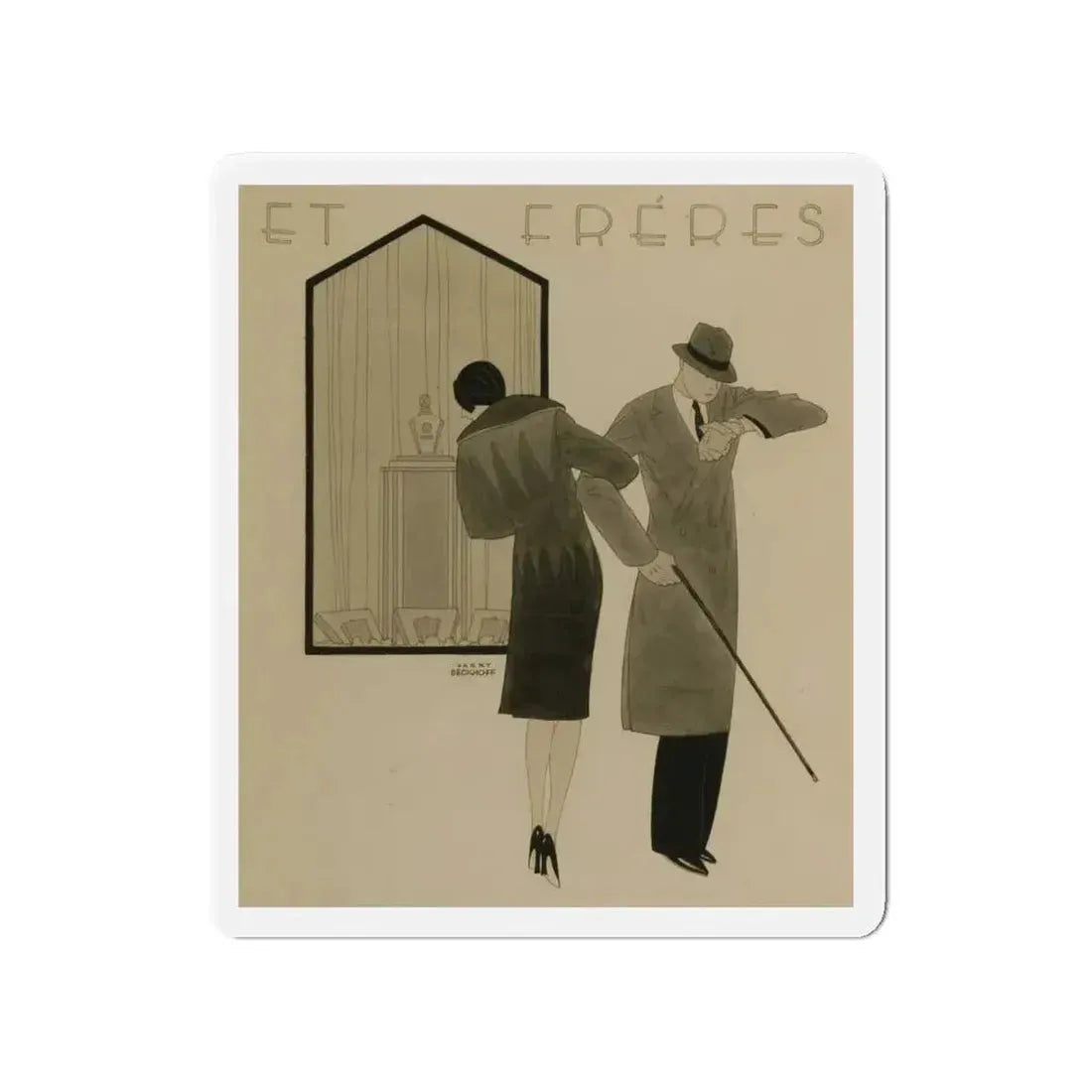 Et Freres (Magazine Illustration) Refrigerator Magnet - The Sticker Space