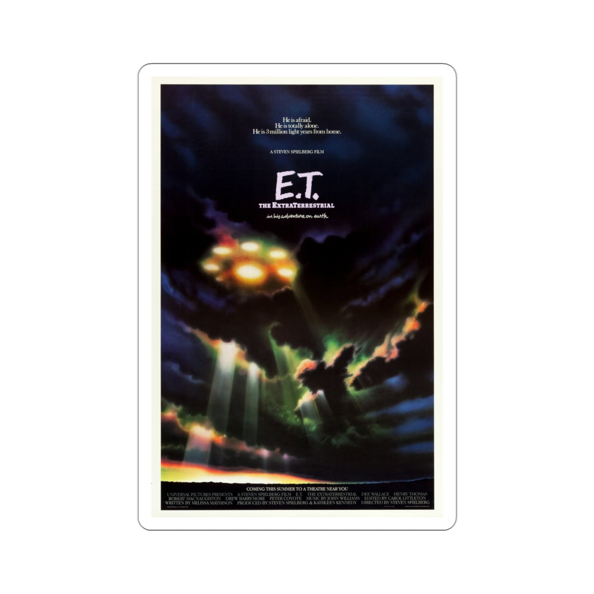 ET the Extra Terrestrial 1982 Movie Poster STICKER Vinyl Die-Cut Decal-3 Inch-The Sticker Space