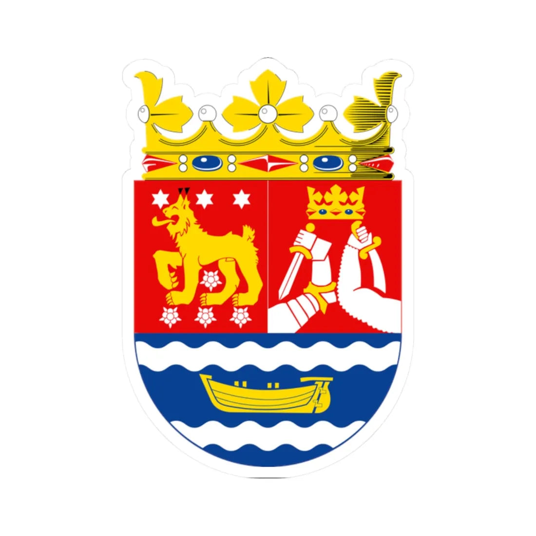 Etelä-Suomen läänin vaakuna (Finland) (Coat of Arms) STICKER Vinyl Kiss-Cut Decal 2 Inch White - The Sticker Space