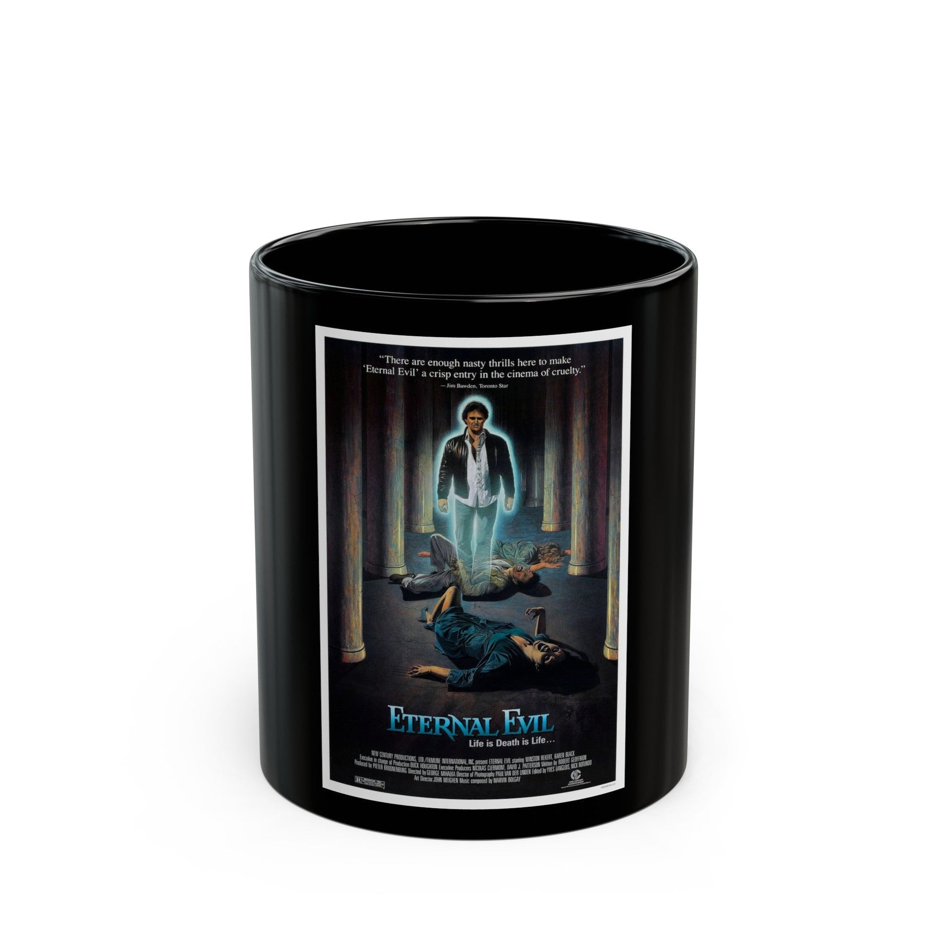 ETERNAL EVIL 1985 Movie Poster - Black Coffee Mug-11oz-The Sticker Space