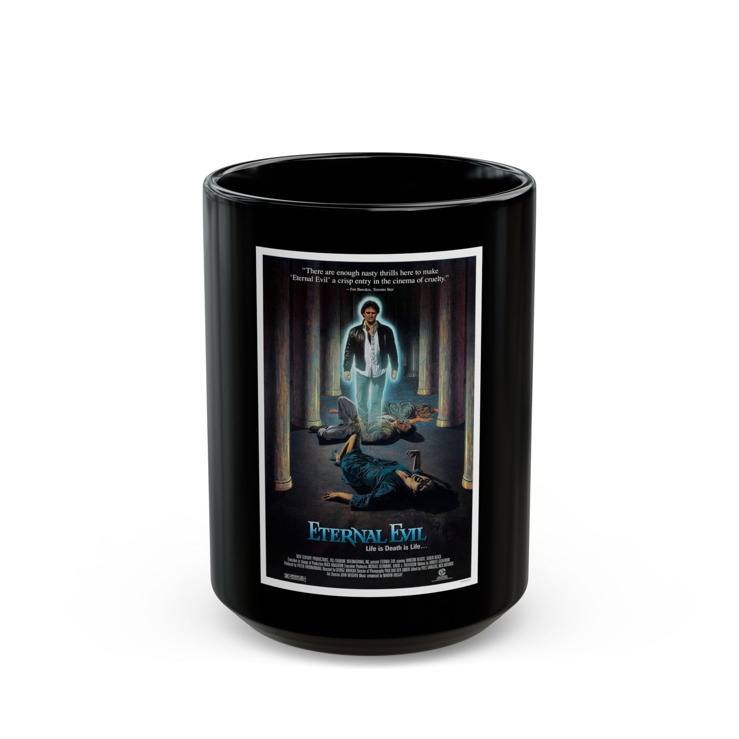 ETERNAL EVIL 1985 Movie Poster - Black Coffee Mug-15oz-The Sticker Space