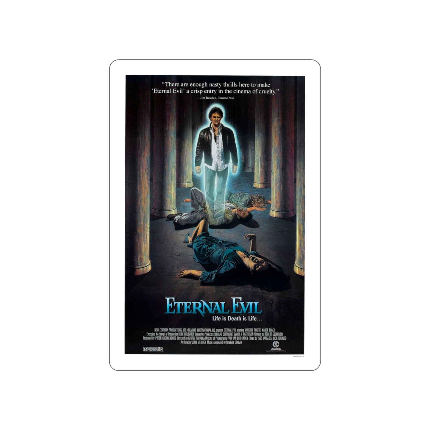 ETERNAL EVIL 1985 Movie Poster STICKER Vinyl Die-Cut Decal-3 Inch-The Sticker Space