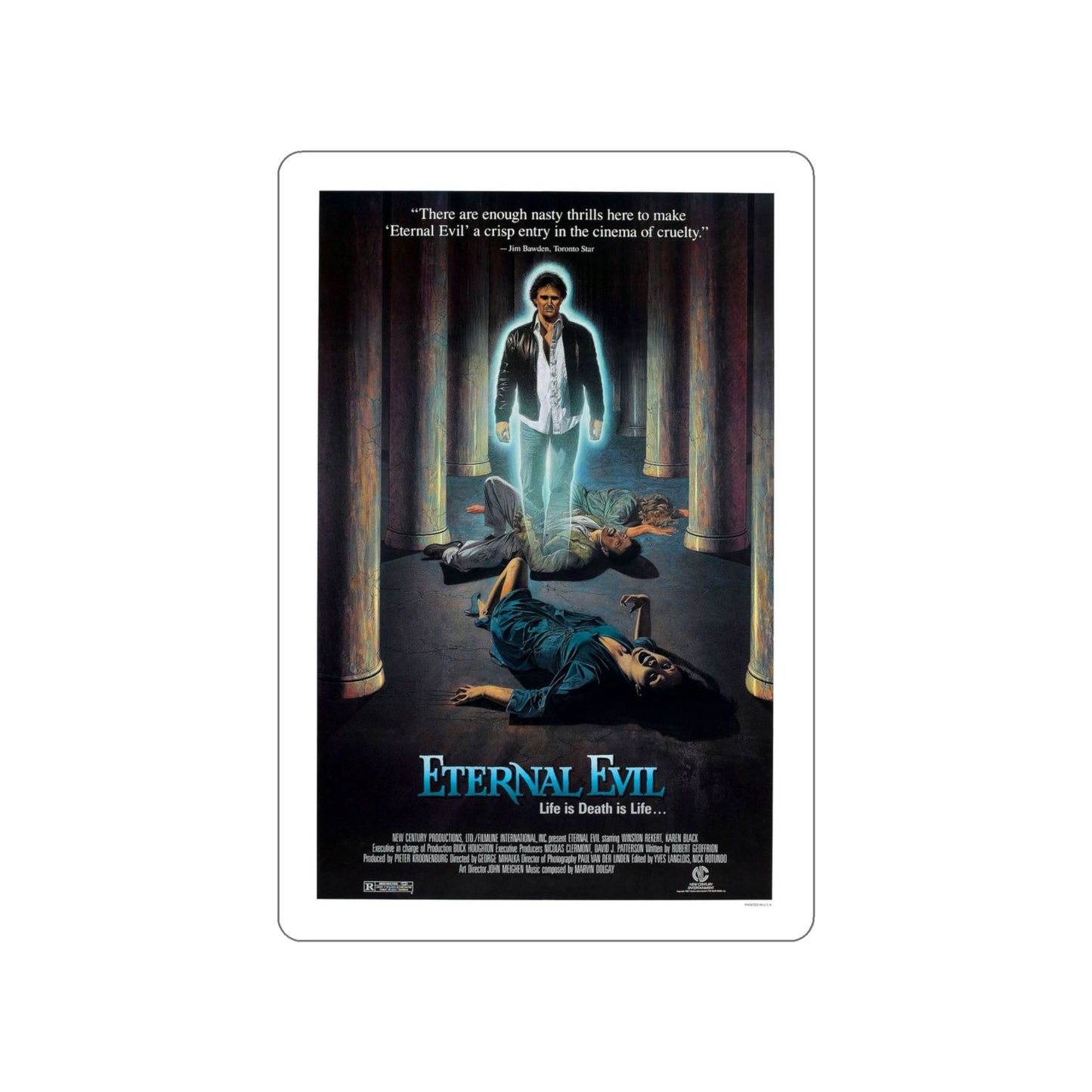 ETERNAL EVIL 1985 Movie Poster STICKER Vinyl Die-Cut Decal-4 Inch-The Sticker Space