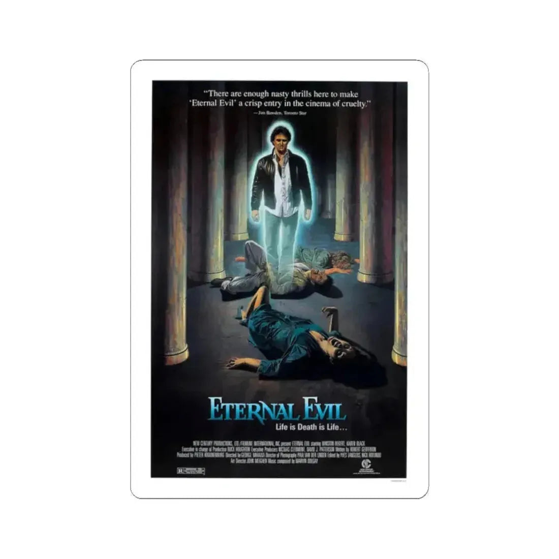 ETERNAL EVIL 1985 Movie Poster - STICKER Vinyl Kiss-Cut Decal 2 Inch White - The Sticker Space