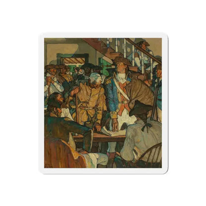 Ethan Allen Plotting the Capture of Fort Ticonderoga, 1936 (Magazine Illustration) Refrigerator Magnet 4 Inch Die-Cut - The Sticker Space