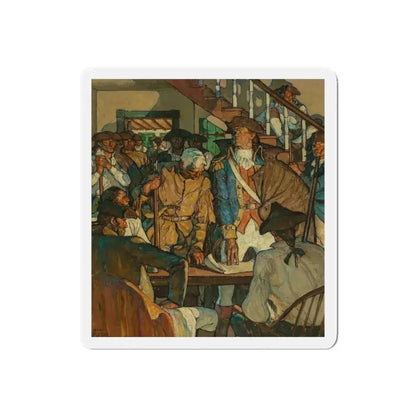 Ethan Allen Plotting the Capture of Fort Ticonderoga, 1936 (Magazine Illustration) Refrigerator Magnet 5 Inch Die-Cut - The Sticker Space