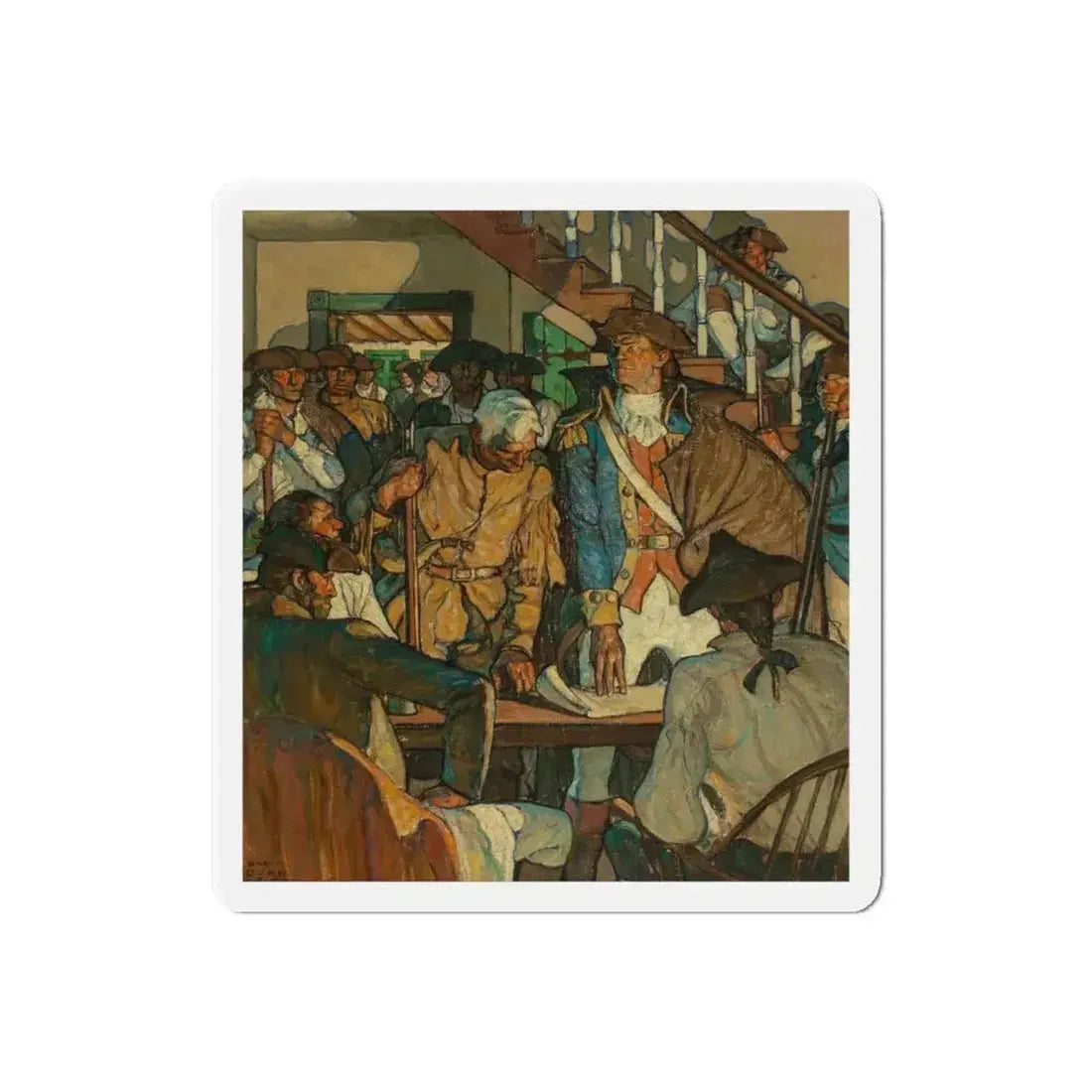Ethan Allen Plotting the Capture of Fort Ticonderoga, 1936 (Magazine Illustration) Refrigerator Magnet - The Sticker Space