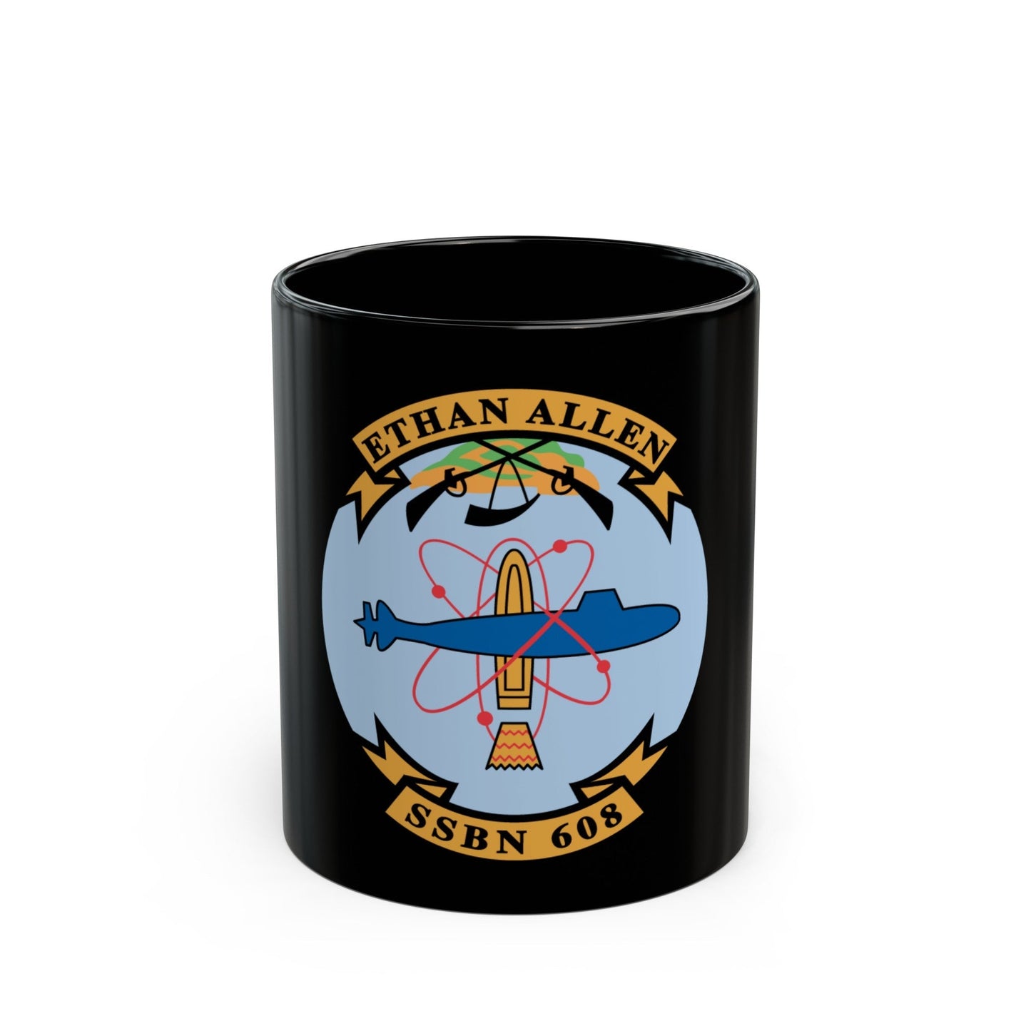 Ethan Allen SSBN 608 (U.S. Navy) Black Coffee Mug-11oz-The Sticker Space