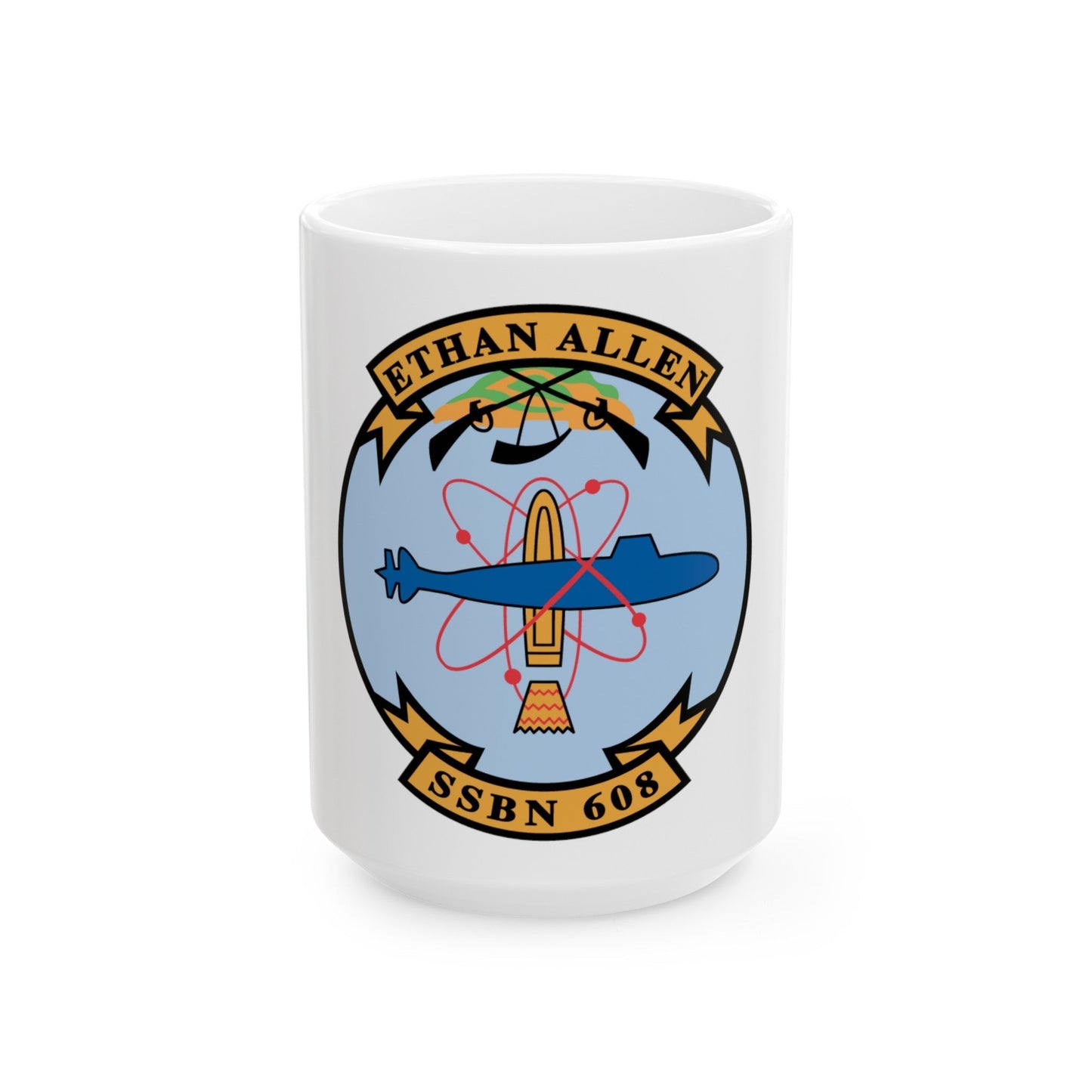 Ethan Allen SSBN 608 (U.S. Navy) White Coffee Mug-15oz-The Sticker Space