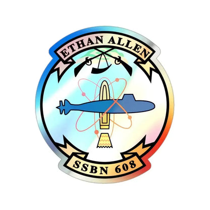 Ethan Allen SSBN 608 (U.S. Navy) Holographic STICKER Die-Cut Vinyl Decal - The Sticker Space