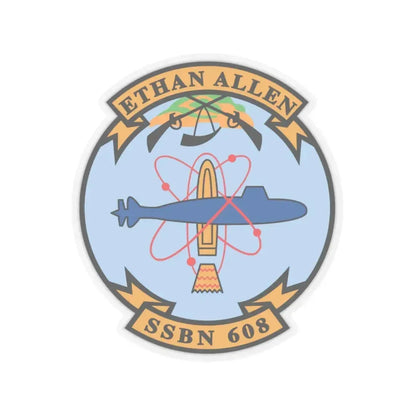 Ethan Allen SSBN 608 (U.S. Navy) STICKER Vinyl Kiss-Cut Decal 6 Inch Transparent - The Sticker Space