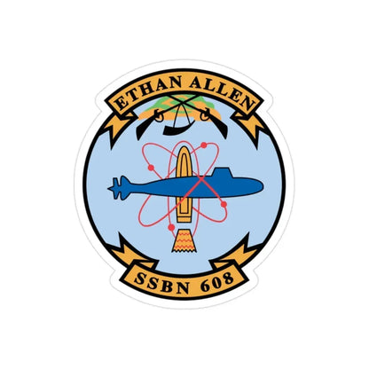 Ethan Allen SSBN 608 (U.S. Navy) Transparent STICKER Die-Cut Vinyl Decal 2 Inch Transparent - The Sticker Space