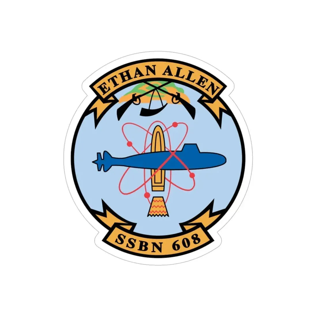 Ethan Allen SSBN 608 (U.S. Navy) Transparent STICKER Die-Cut Vinyl Decal 6 Inch Transparent - The Sticker Space
