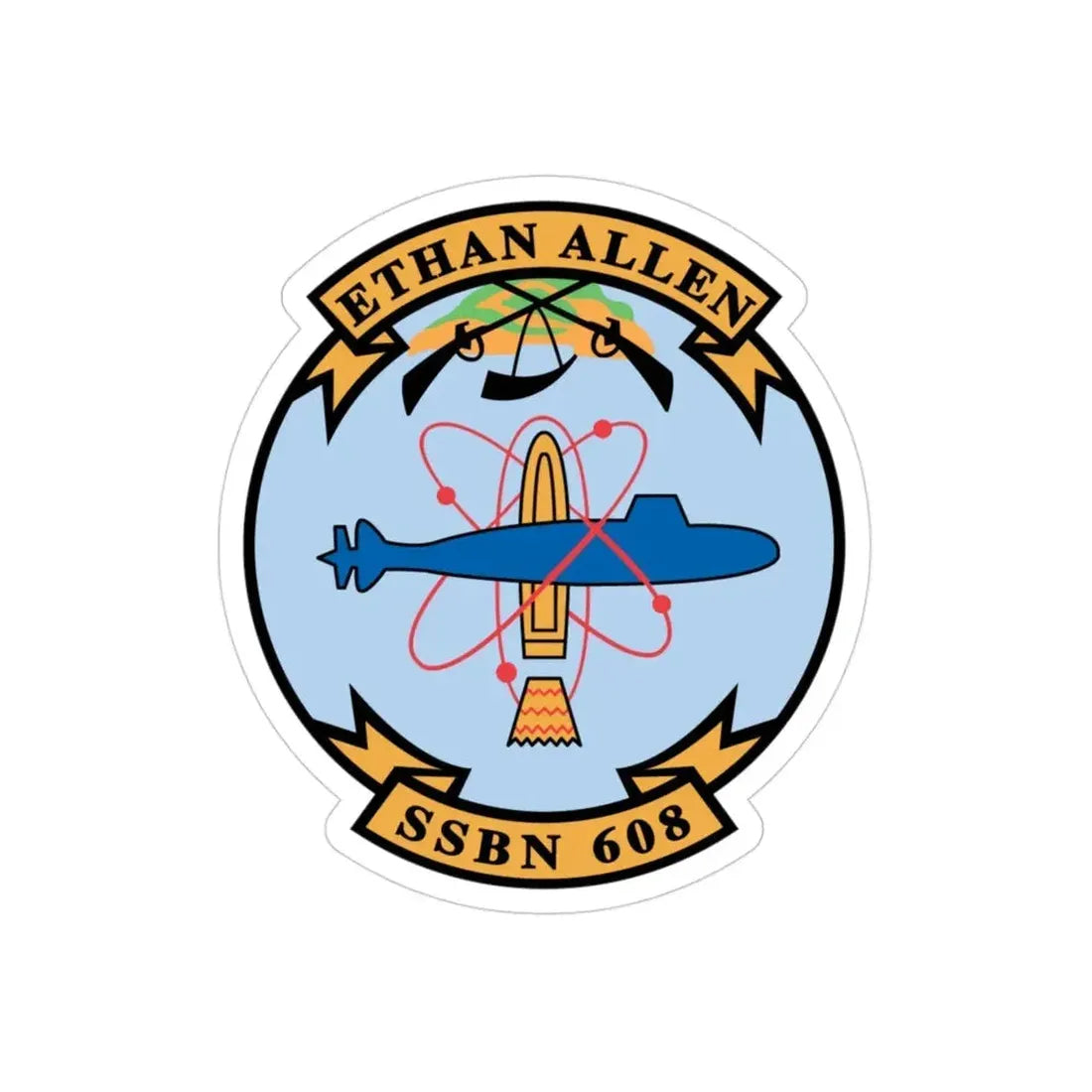 Ethan Allen SSBN 608 (U.S. Navy) Transparent STICKER Die-Cut Vinyl Decal - The Sticker Space