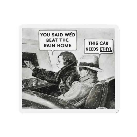 Ethyl advertisement, Redbook, December 1933 (Magazine Illustration) Refrigerator Magnet 2 Inch Die-Cut - The Sticker Space