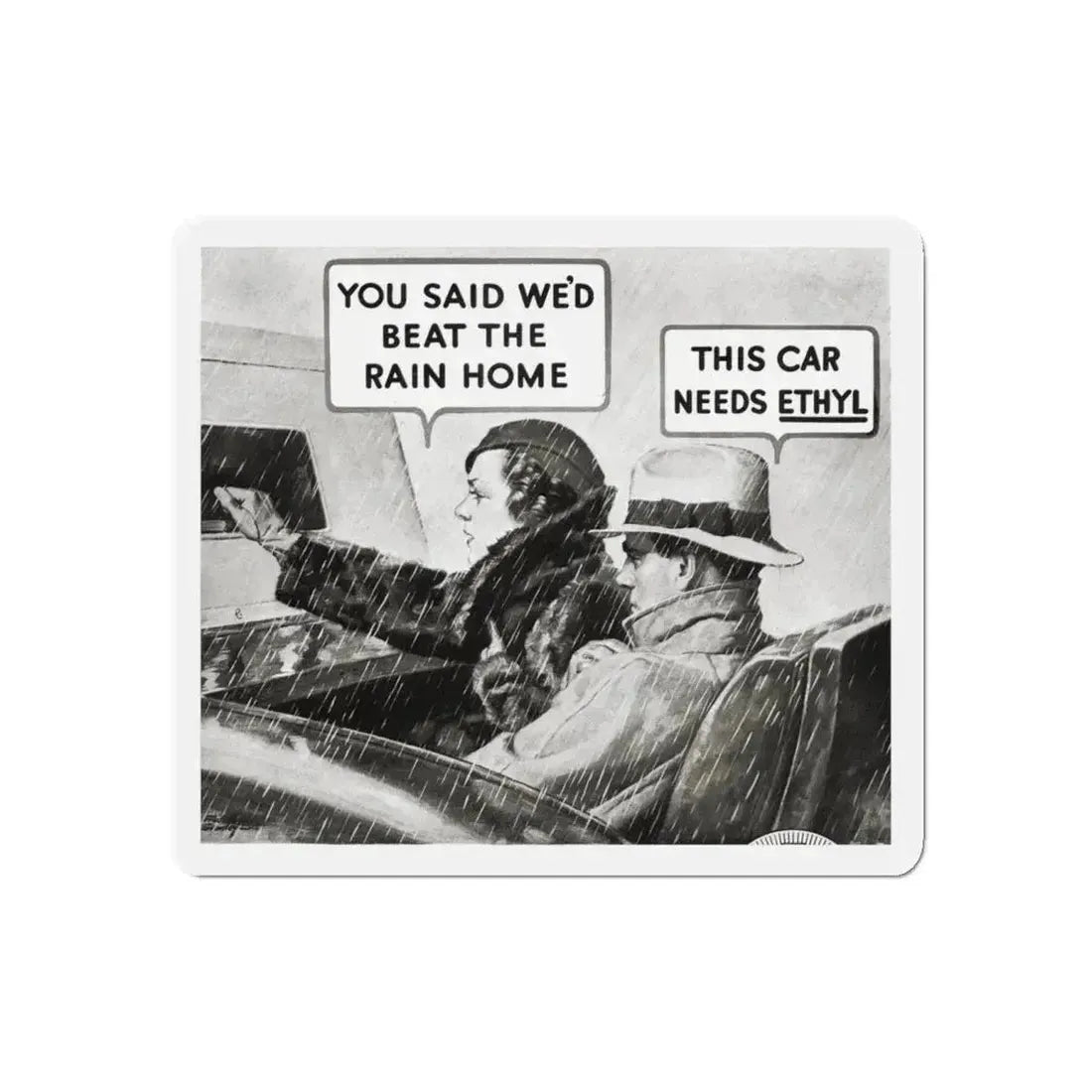 Ethyl advertisement, Redbook, December 1933 (Magazine Illustration) Refrigerator Magnet 4 Inch Die-Cut - The Sticker Space