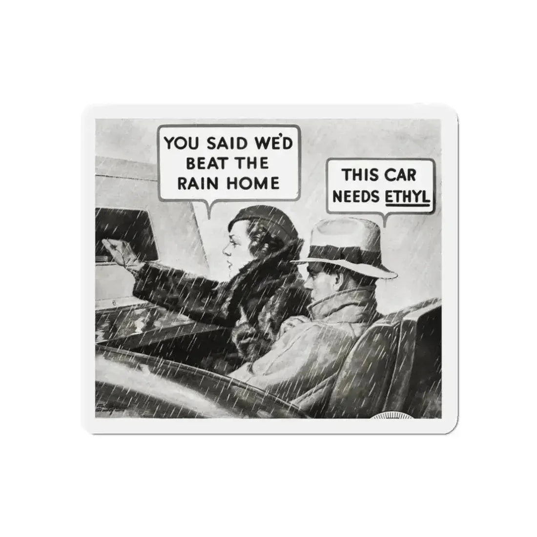 Ethyl advertisement, Redbook, December 1933 (Magazine Illustration) Refrigerator Magnet - The Sticker Space