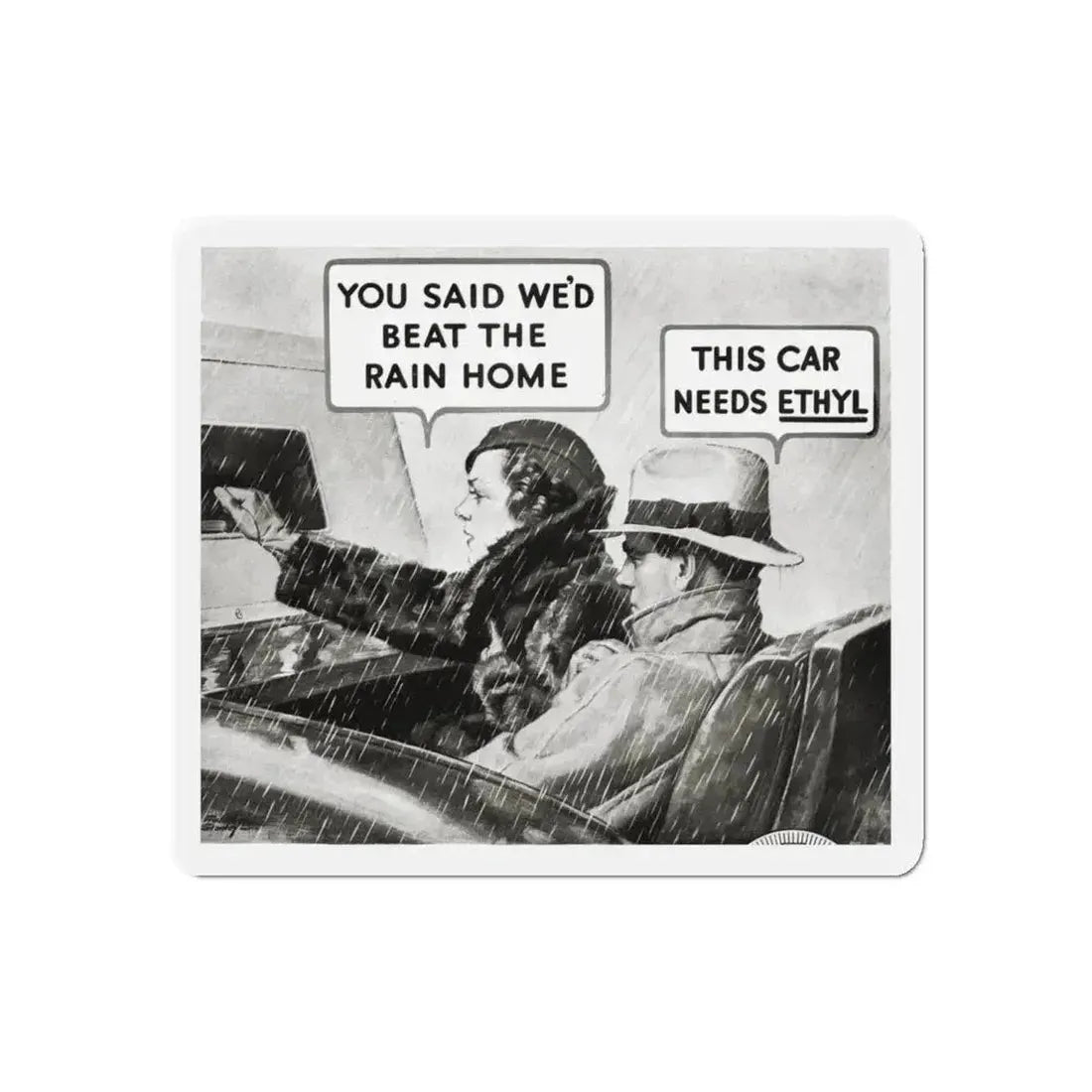 Ethyl advertisement, Redbook, December 1933 (Magazine Illustration) Refrigerator Magnet - The Sticker Space